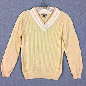 Womens Sweater Medium Cable Knit Y2K Preppy Coastal Old Money Sailing Tennis